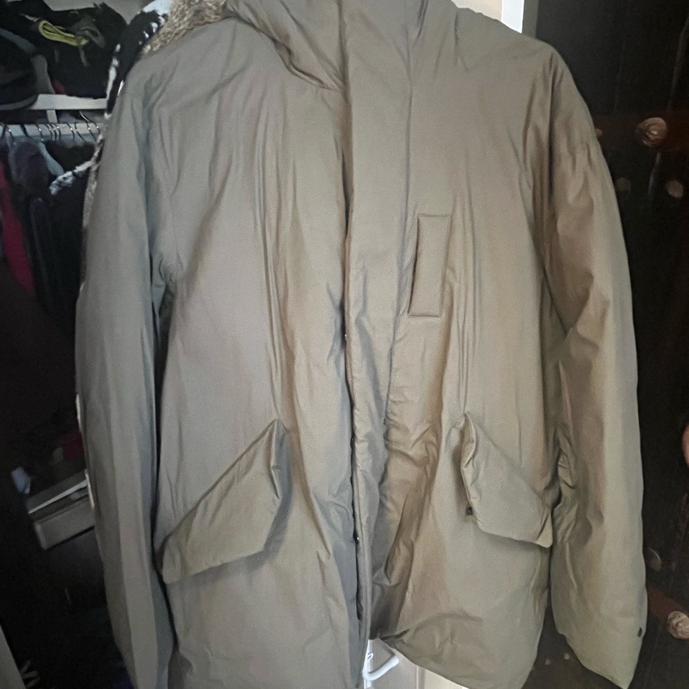 rag & bone Men's Olive Hooded Puffer Coat